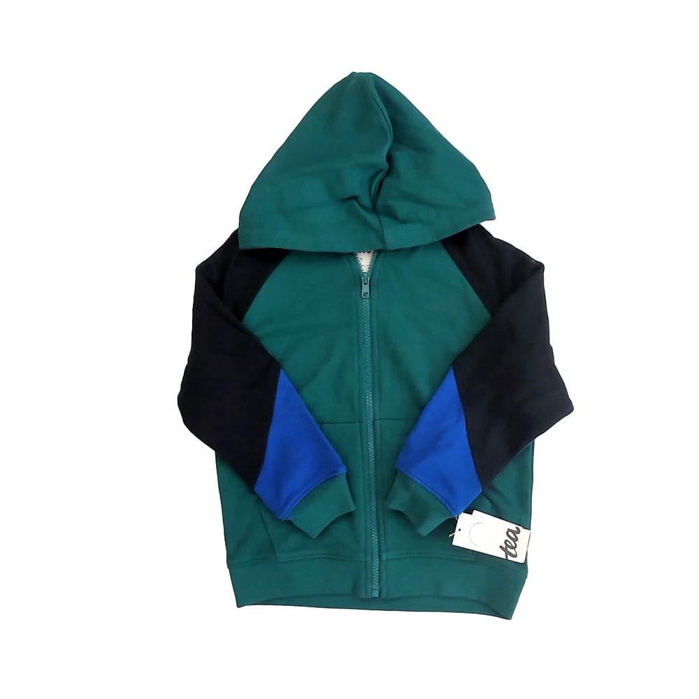 Tea Collection Boys Green | Black Hoodie size: 5T